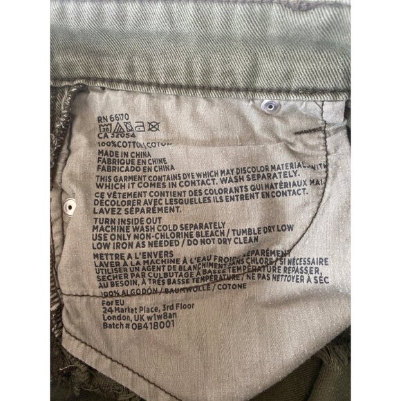 Urban Outfitters BDG Low Rise Dolphin Denim Shorts Olive Army Green - 27 - Picture 5 of 8